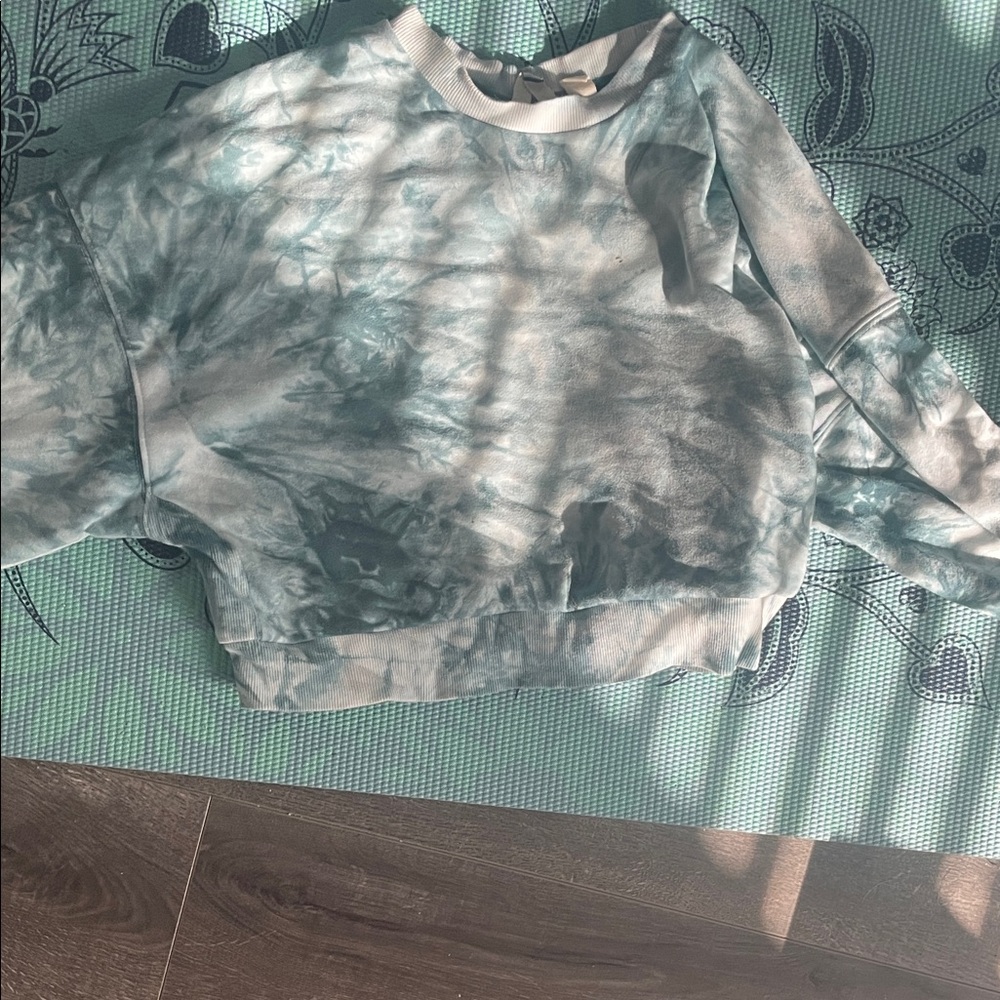 Roxy cropped Blue Tie-Dye Sweatshirt